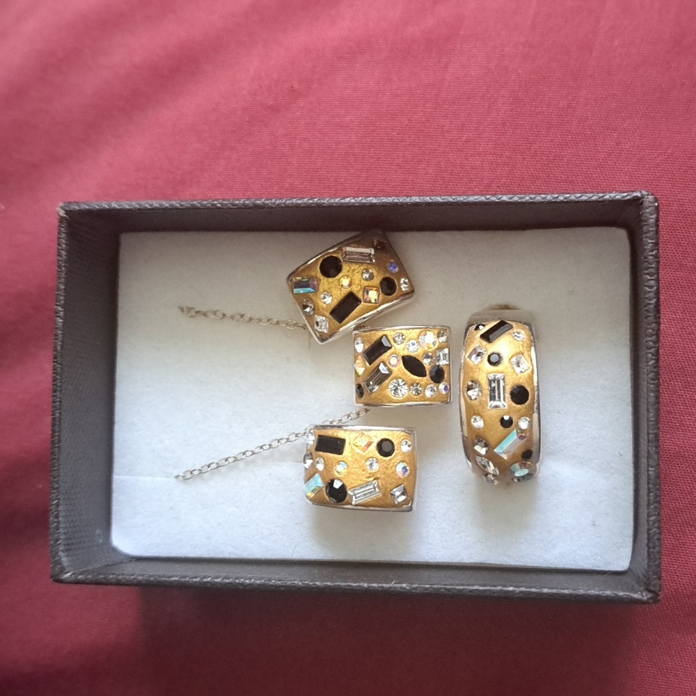 Sterling Silver 3pc Crystal Jewelry Set